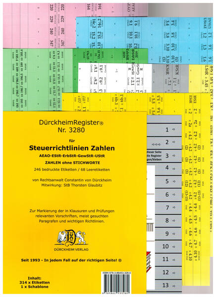 DürckheimRegister® STEUERRICHTLINIEN OHNE Stichworte Wichtige Gesetze und §§