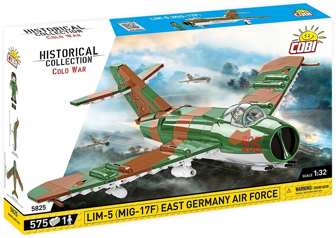 Image of COBI Historical Collection 5825 - LIM-5 (MIG-17F) East Germany Air Force Kampfflugzeug Cold War 575 Bauteile