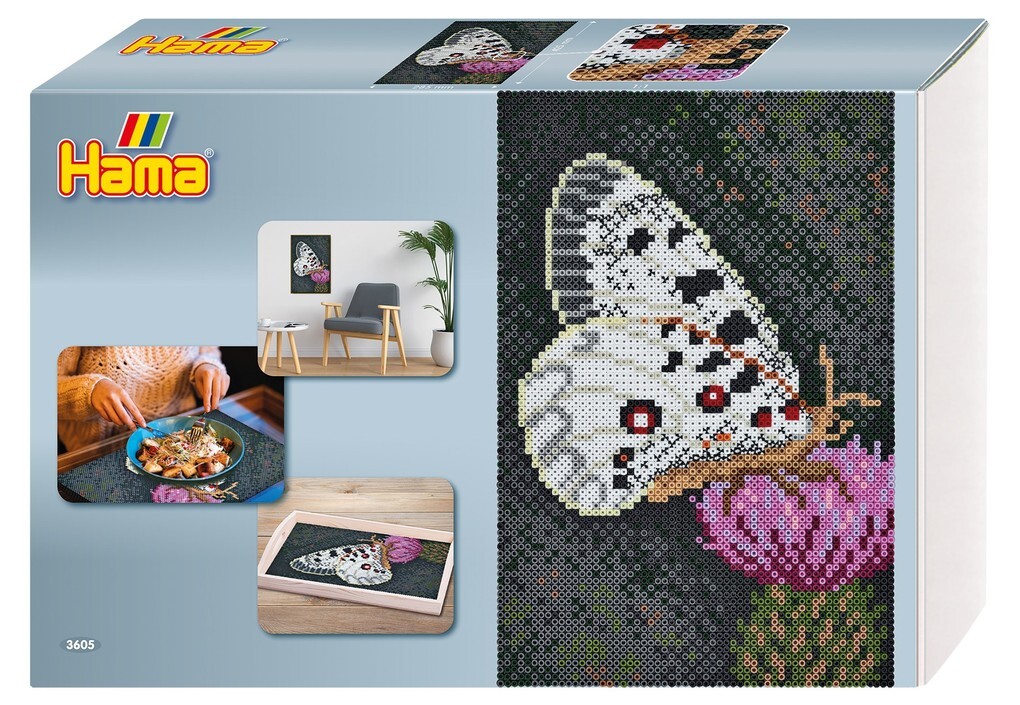 Hama 3605 - Hama Art Geschenkbox Schmetterling mit ca. 10000 Midi-Bügelperlen Stiftplatten und Zubehör