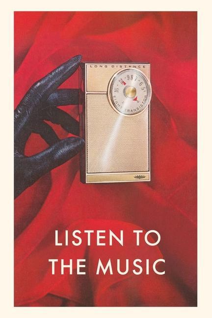 Vintage Journal Gloved Hand with Transistor Radio Listen to the Music