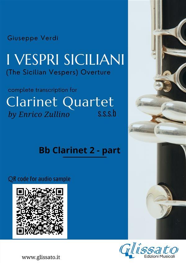 Bb Clarinet 2 part of I Vespri Siciliani for Clarinet Quartet