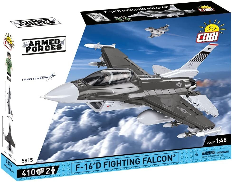 COBI 5815 - Armed Forces F-16 D Fighting Falcon Kampfflugzeug Bausatz 2 Minifiguren
