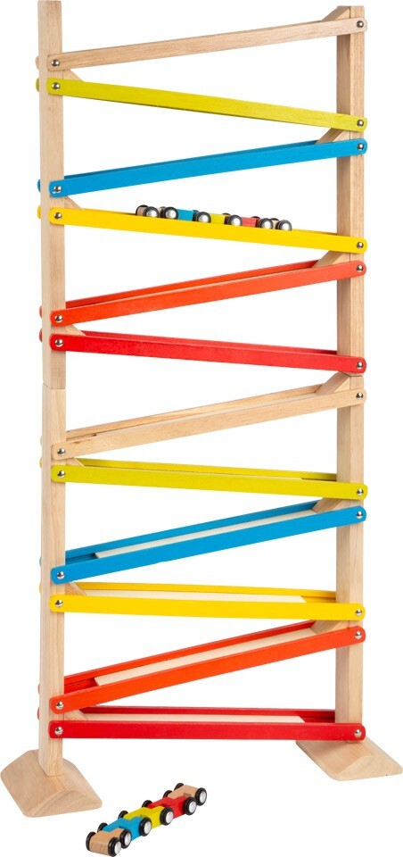 Image of Small foot 2685 - Rennbahn Click Clack inkl. 2 Züge mit 5 Gliedern Holz Höhe: 72cm