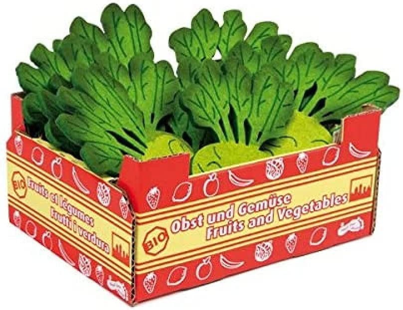 Small foot 9855 - Stiege Kohlrabi Karton Filz-Kohlrabi Gemüse für Kaufladen/Marktstand 13-teilig