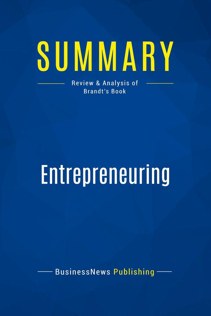 Summary: Entrepreneuring