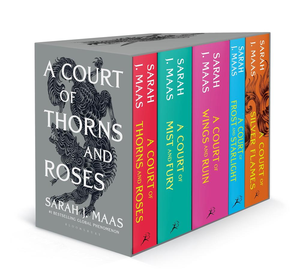 A Court of Thorns and Roses 5 Book Paperback Set by Sarah J. Maas - Young Adult Fantasy Romance Collection - New