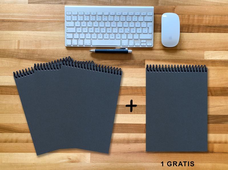 A 4 Notizblock - Set 3+1 gratis Luxury 80 Seiten BLAU NEW LAPISLAZULI GLITTER-OPTIK to do
