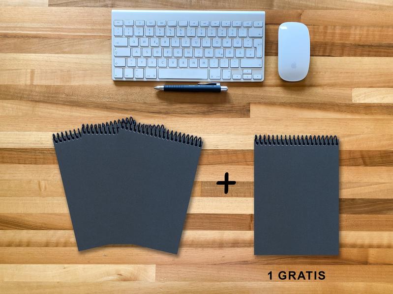 A 5 Notizblock - Set 3+1 gratis Luxury 80 Seiten BLAU NEW LAPISLAZULI GLITTER-OPTIK kariert 10x10