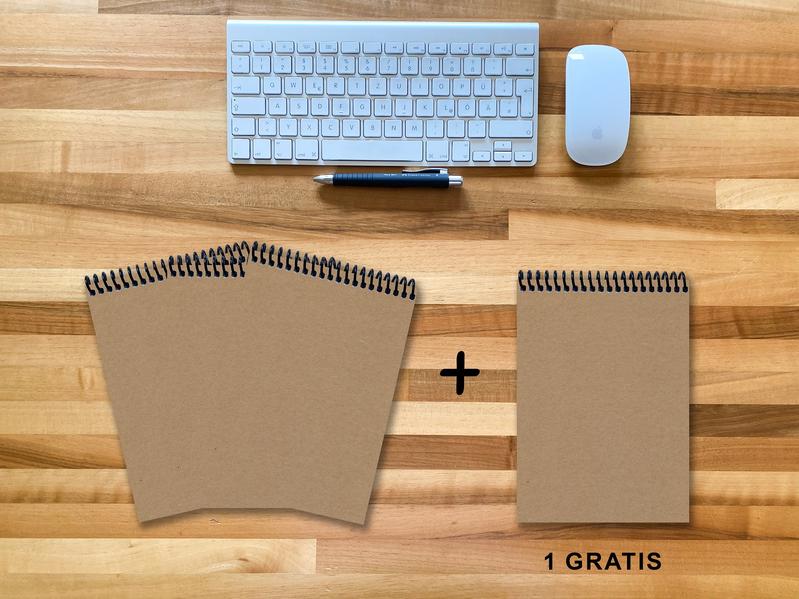 A 5 Notizblock - Set 3+1 gratis Luxury 80 Seiten MUSKAT Designerecycling to do