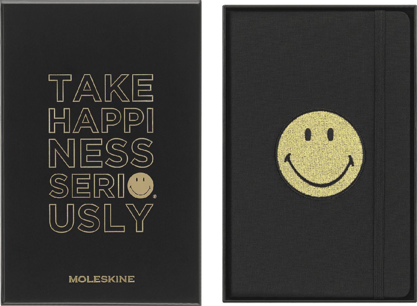 Moleskine Limited Edition Noteboook Smiley Box Large Ruled Black Hard Cover (5 x 8.25)