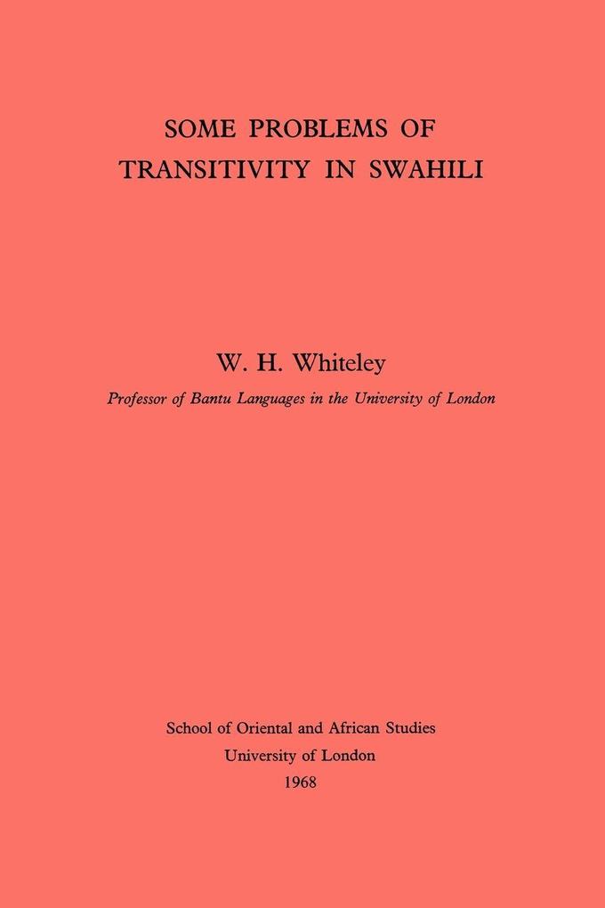 Some Problems of Transitivity in Swahili