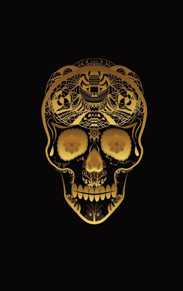 Image of Glowing Golden Sugar Skeleton Skull | Diary Journal and/or Notebook