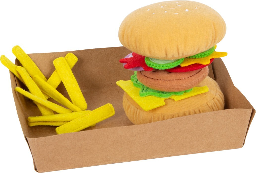 Image of Small foot 11686 - Stoff-Hamburger mit Pommes für Kinderküche Stoff 23-teilig