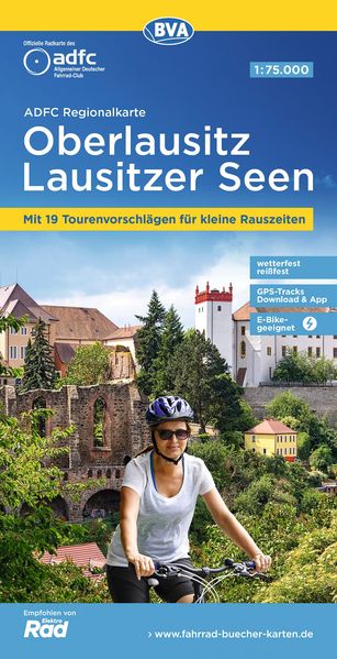 ADFC-Regionalkarte Oberlausitz - Lausitzer Seen 1:75.000 mit Tagestourenvorschlägen reiß- und wetterfest GPS-Tracks Download