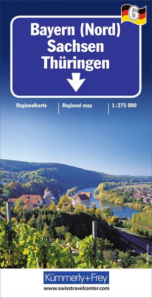 Kümmerly+Frey Regional-Strassenkarte 6 Bayern Nord 1:275.000