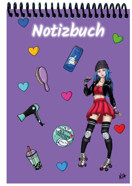 A 4 Notizblock Manga Enora lila liniert