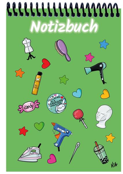 A 4 Notizblock Manga Items grün kariert