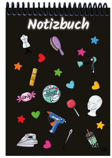A 4 Notizblock Manga Items schwarz kariert