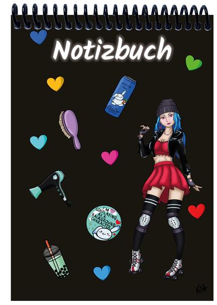 A 4 Notizblock Manga Enora schwarz blanko