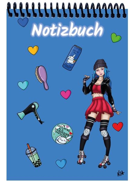 A 4 Notizblock Manga Enora blau blanko