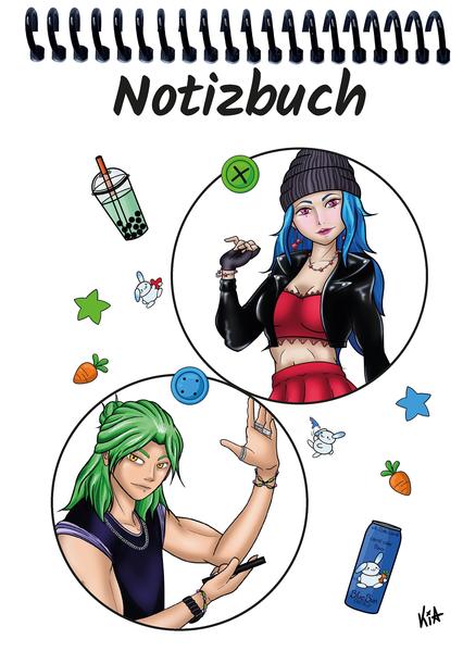 A 4 Notizblock Manga Quinn und Enora weiß blanko