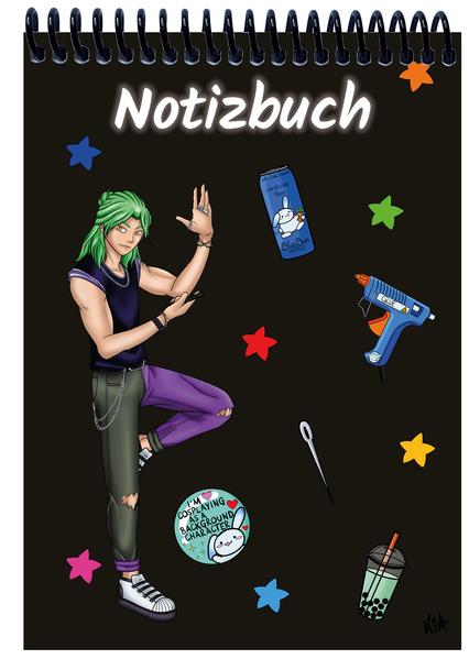 A 5 Notizblock Manga Quinn schwarz liniert