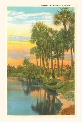 Vintage Journal Sunset Palm Trees Florida