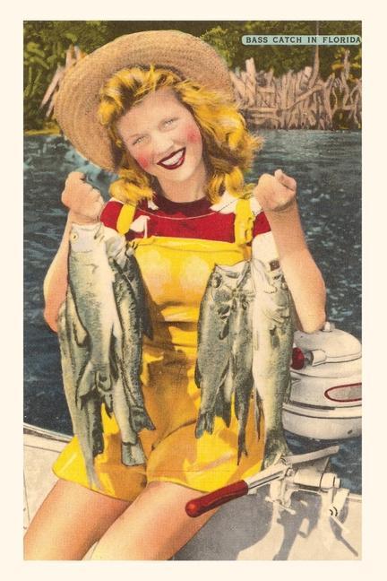 Vintage Journal Woman with Bass Florida