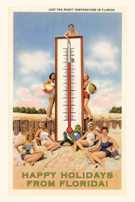 Vintage Journal Happy Holidays from Florida Bathing Beauties with Thermometer
