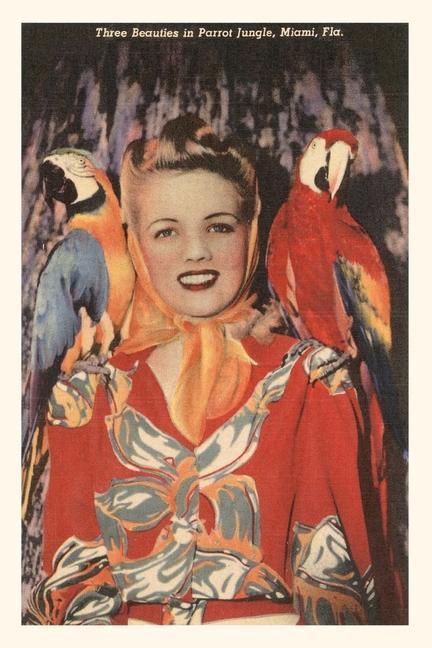 Vintage Journal Woman with Macaws Florida