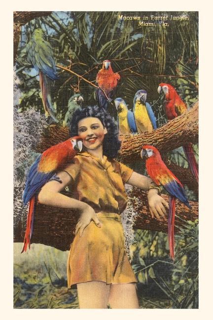 Vintage Journal Woman with Macaws Miami Florida