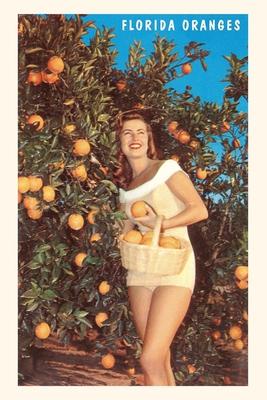 Vintage Journal Woman with Oranges Florida
