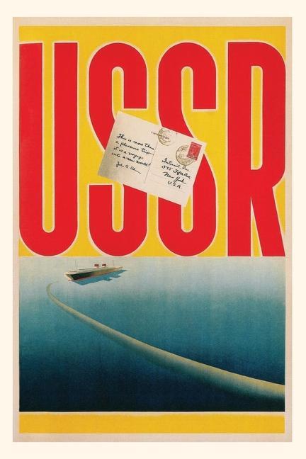Vintage Journal USSR Poster with Ship and Letter