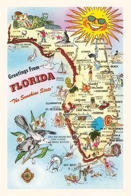 Vintage Journal Map of Florida Attractions
