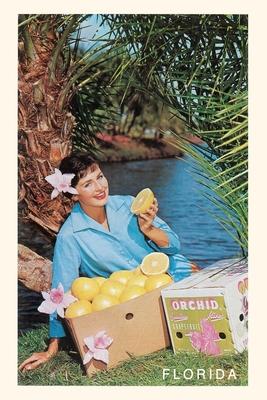Vintage Journal Woman with Grapefruit Florida