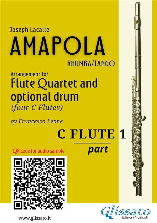 C Flute 1 part of Amapola for Flute Quartet