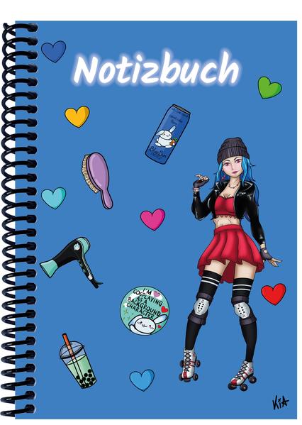 A 4 Notizbuch Manga Enora blau blanko