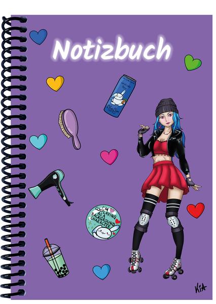 A 4 Notizbuch Manga Enora lila liniert