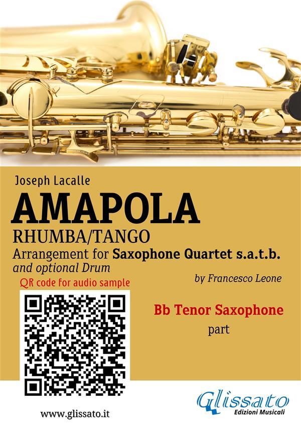 Bb Tenor Sax part of Amapola for Saxophone Quartet
