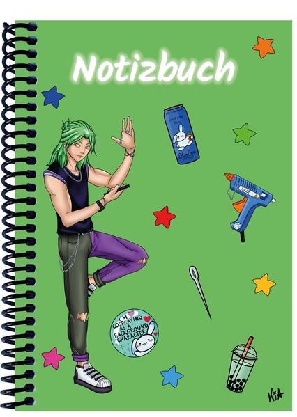 A 5 Notizbuch Manga Quinn grün kariert