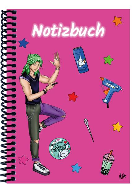 A 4 Notizbuch Manga Quinn pink kariert