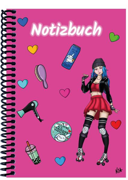 A 4 Notizbuch Manga Enora pink liniert