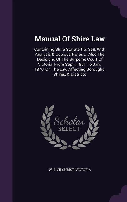 Manual Of Shire Law