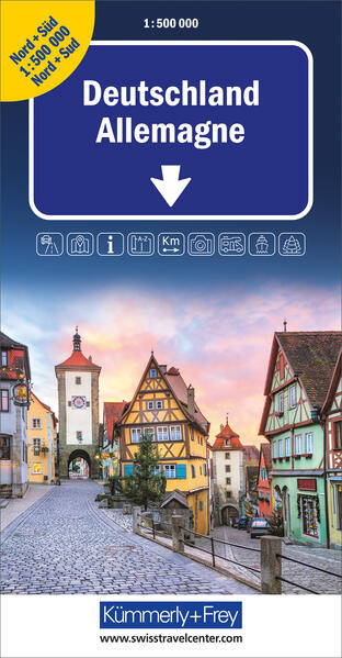 Deutschland Nord + Süd Strassenkarte 1:500000