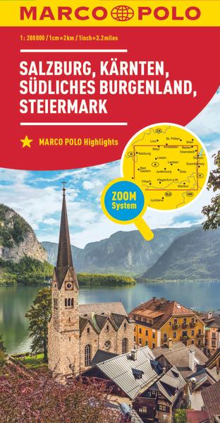 MARCO POLO Regionalkarte Österreich 02 Salzburg Kärnten Steiermark 1:200.000