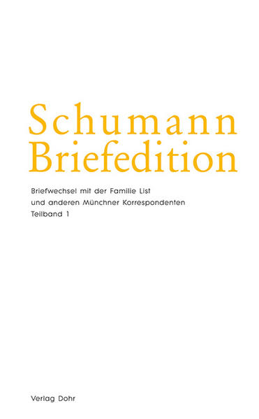 Schumann-Briefedition / Schumann-Briefedition II.8 2 Teile