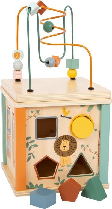 Image of Small Foot - Wooden Activity Cube and Motor Skills Spiral Safari