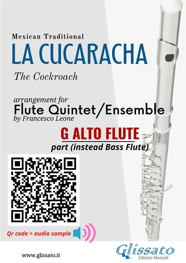Alto Flute (instead Bass) part of La Cucaracha for Flute Quintet/Ensemble