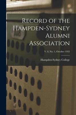 Record of the Hampden-Sydney Alumni Association; v. 8 no. 1 October 1933
