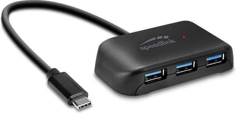 SPEEDLINK SNAPPY EVO USB Hub 4-Port Type-C to USB 3.0 USB 3.1 Gen 1 USB 3.2 Gen 1 (5 Gbit-s) bl
